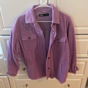 Zara Purple Corduroy Shacket Size Small